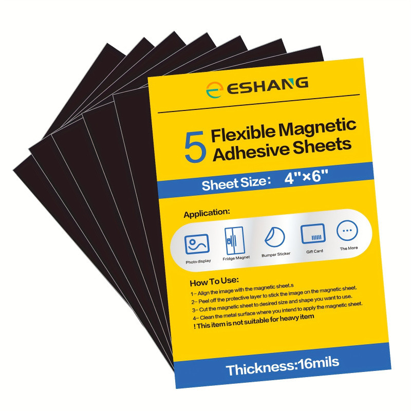 

Adhesive Magnetic Sheets With Adhesive Backing 16Mil 5 Pcs Each 4 X 6 Inches Flexible Magnet Sheets