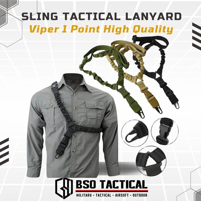 

Promo Sling Tactical Lanyard Viper 1 Point Strap Adjustable Metal Tali Sandang Selempang Kaitan