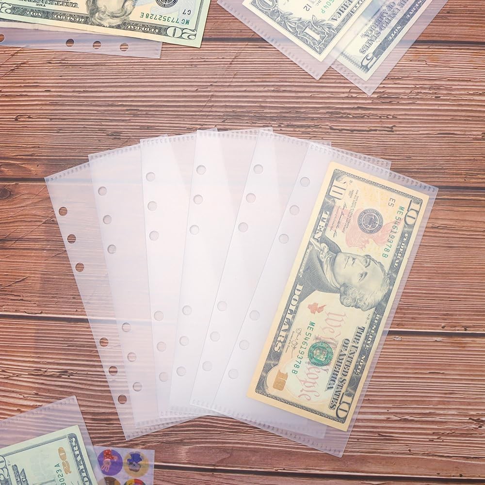 

New 5Pcs A6 Binder Pockets With No Zippers, Zipless Budget Envelopes,A6 Binder Pouch For 6 Ring