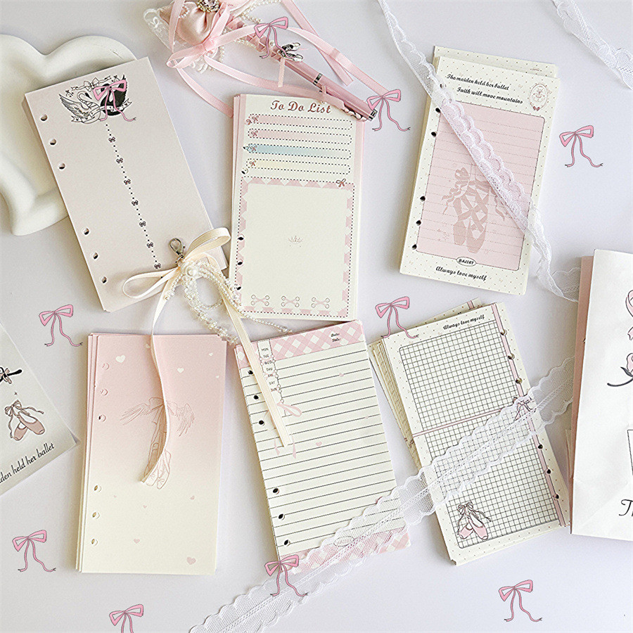 

A6 50 Sheets Colorful Loose Leaf Notebook Refill Spiral Binder Inner Page Diary Agenda Plannerschool