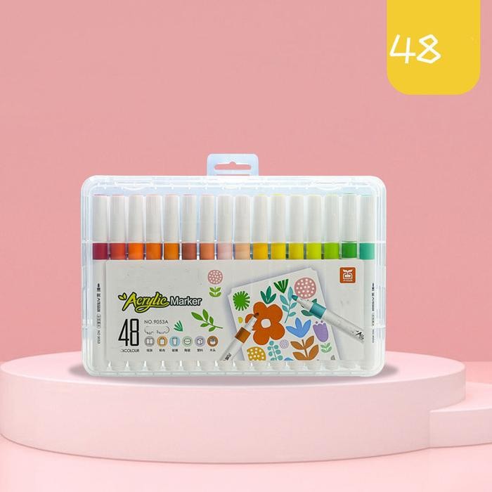 

Acrylic Marker Set 12/36/48 Warnas Marking Pen For Children'S Art Students Watercolor Pen Non