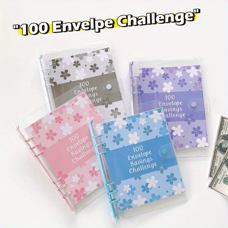 

100 Envelope Challenge Savings Binder Cash Envelope System Budget Planner Notebook Money Saving