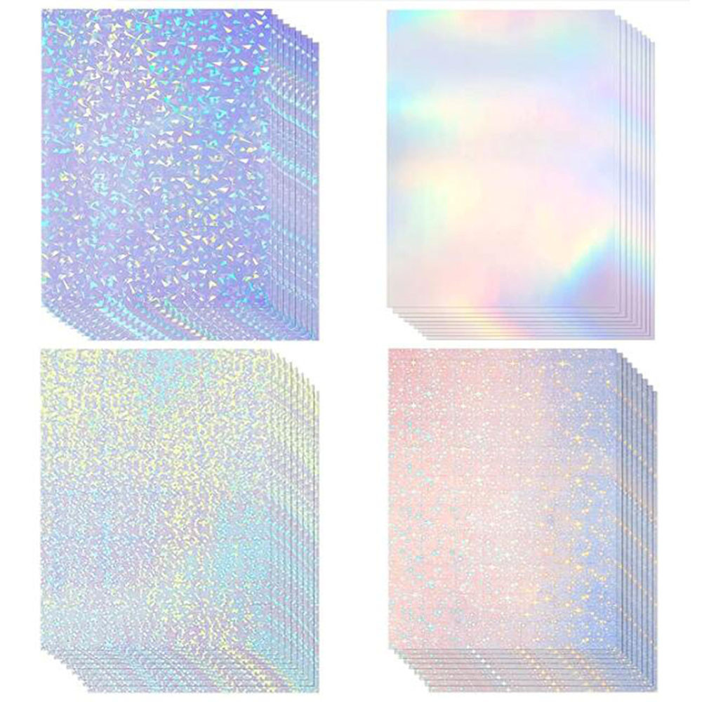 

Holographic Glitter Laser Self Adhesive Waterproof Vinyl Stickers A4 Size Overlay Photos Windows