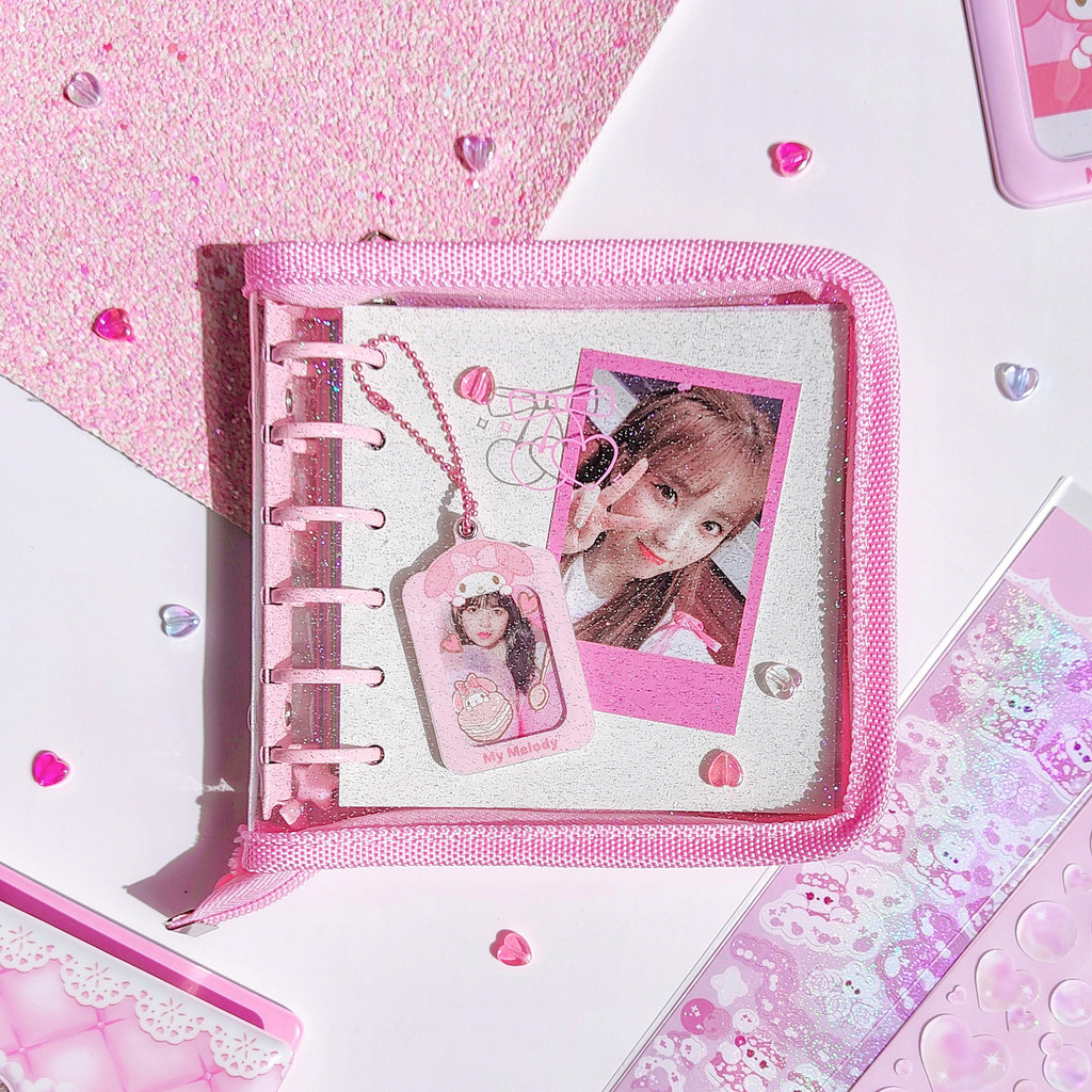 

Sharkbang A7 Square Binder Zipper Notebook Glitter Journals Agenda Planner Pvc Kpop Photocard Binder
