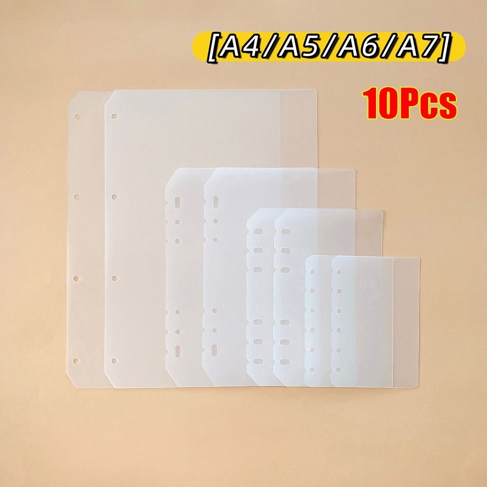 

10Pcs A4 A5 A6 A7 Notebook Divider Stationery Accessories Matte Inner Paper Separator Transparent Pp