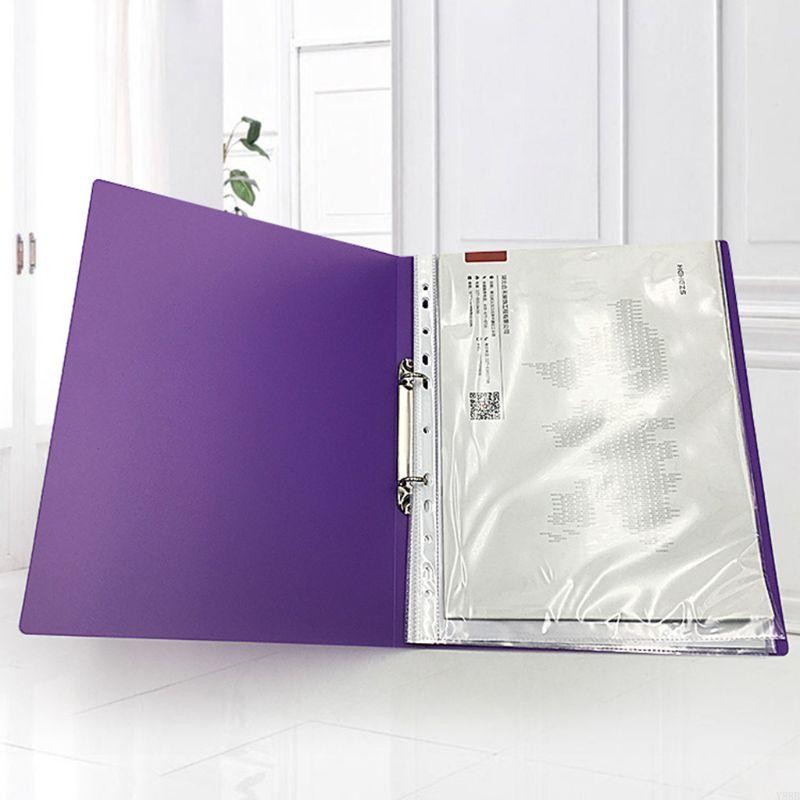 

Y88B Ring Binder Colorured Transparent Loose-Leaf Paper File Folder School Office Document Storage