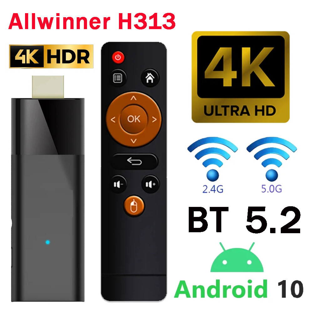 Tv Box Q6 Mini Tv Stick Android 10 Quad Core 1Gb 8Gb H313 2Gb 8Gb 16Gb 4K Hd H265 3D 2.4G&5.8G Wifi