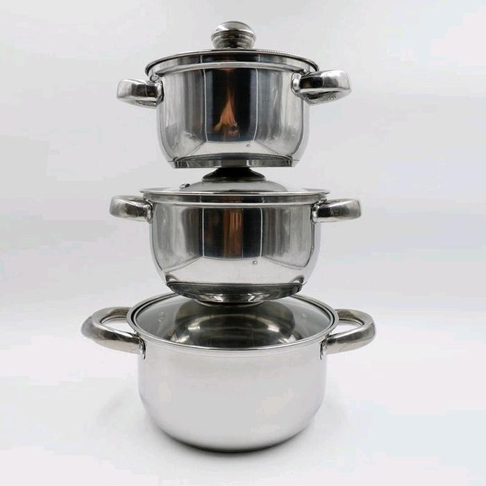 terbaru  bistro bo-1606ss 3 set panci stainless ready