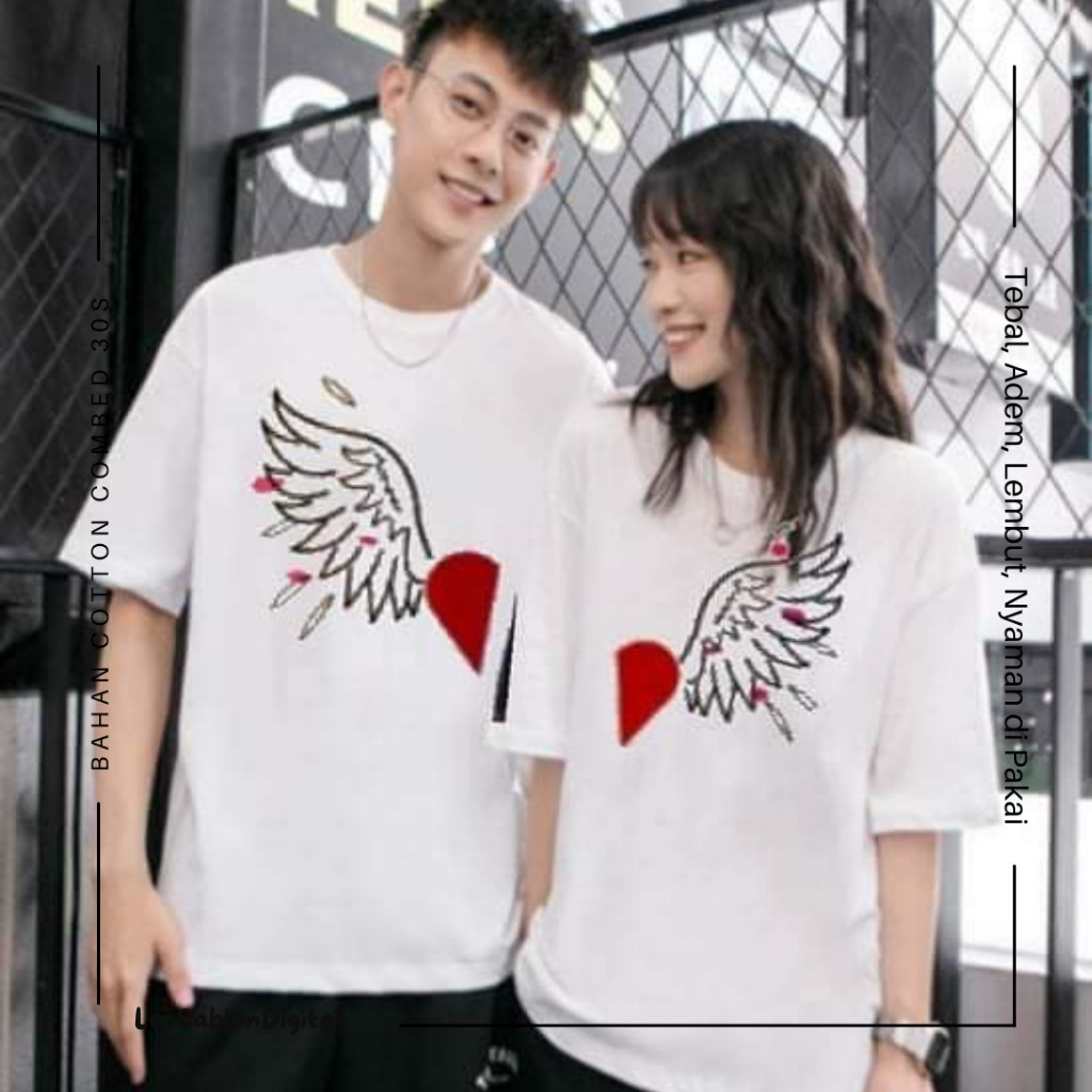 Kaos Couple Pakaian Suami Istri Kaus Capel Terbaru 2025 Thsirt Kapel Kembar Cowok Cewek Lucu Keluarg