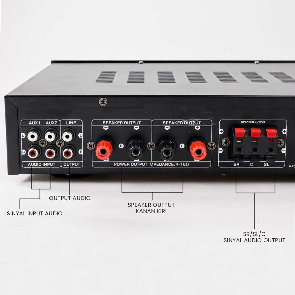 Sunbuck Audio Bluetooth Amplifier Karaoke 5Ch 600W - Av-608Bt