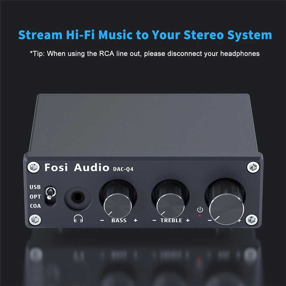 Fosi Audio Usb Amplifier Hifi Stereo Gaming Dac Headphone - Dac-Q4