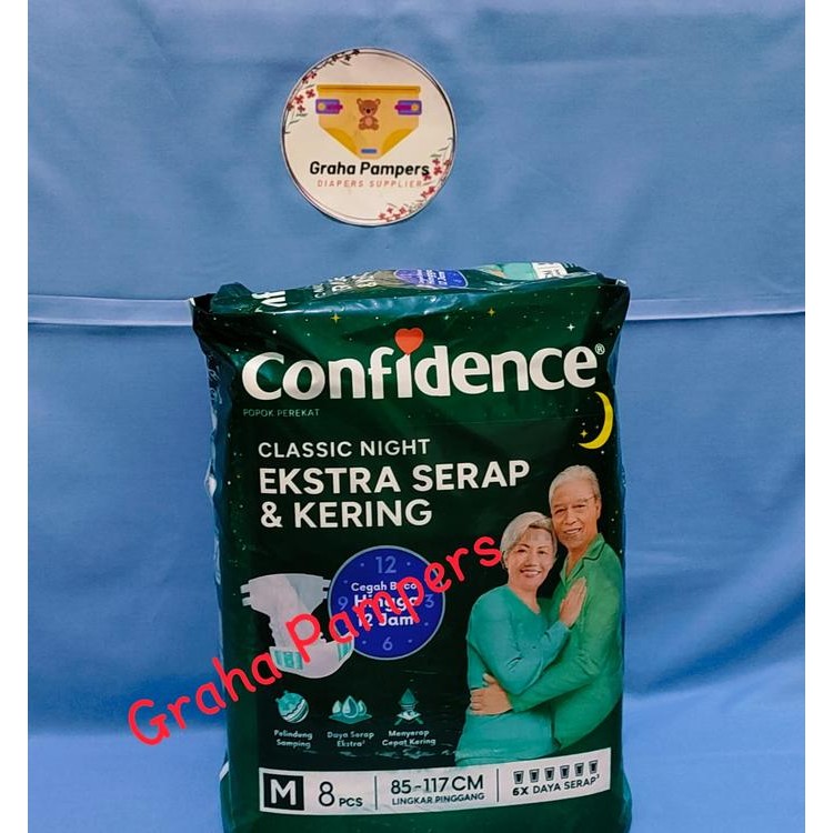 Confidence Classic Night Pampers Popok Dewasa Orang Tua Perekat M L