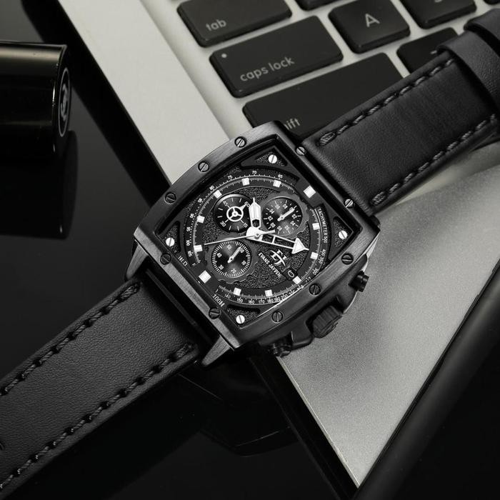 DISKON jam tangan Evans Jayden Jam Tangan Pria 9463-1 Kulit Kaca Sapphire Chronograph Water