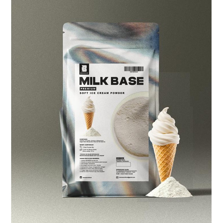 

PastikanTerjaminMutunya- BENMEER SOFT ICE CREAM PREMIX 1Kg Bubuk Softserve (Premium)