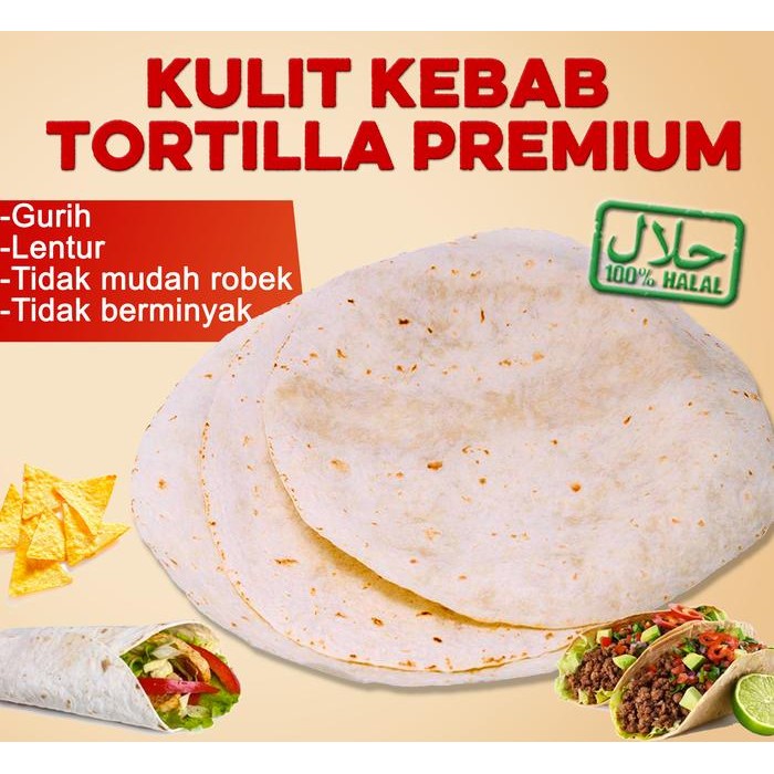 

PastikanTerjaminMutunya- Tortilla Kulit Kebab PREMIUM TACO Wrap 100% HALAL 18 - 25cm