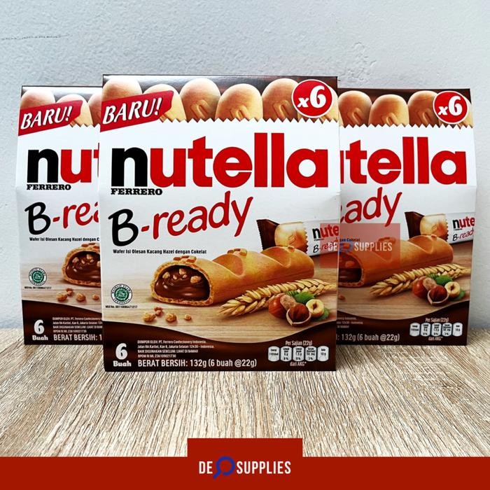 

PastikanTerjaminMutunya- Nutella B-ready 6pcs - Wafer Nutela B ready Ferrero Bready Snack 132gr