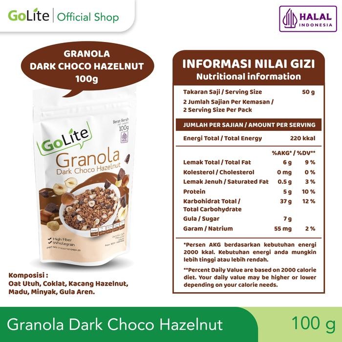

PastikanTerjaminMutunya- GoLite Granola Dark Chocolate Hazelnut 100g