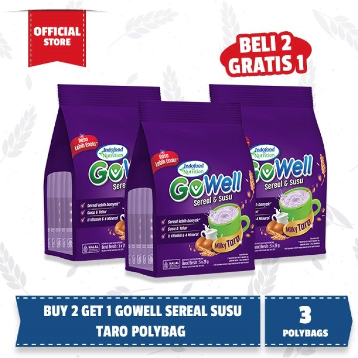 

PastikanTerjaminMutunya- Buy 2 Get 1 - GoWell Sereal Susu Taro Polybag