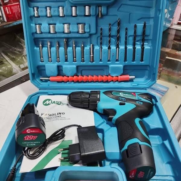 mesin bor cordless baterai mailtank 12v baterai 2