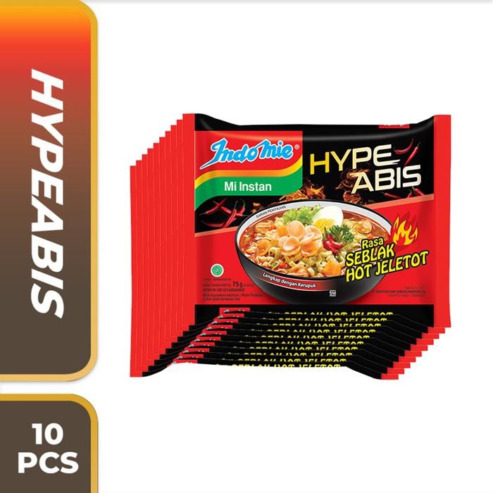 

PastikanTerjaminMutunya- 10 Pcs - Indomie HypeAbis Rasa Seblak Hot Jeletot