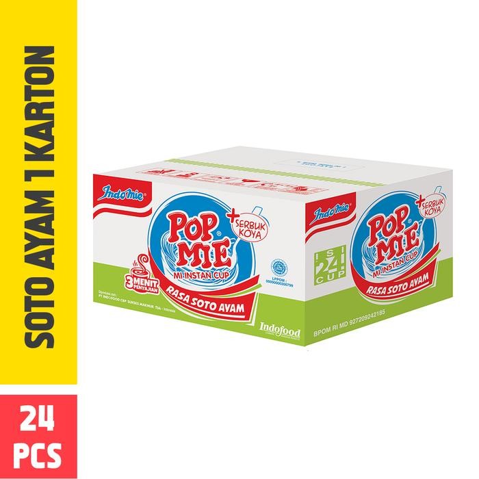 

SemuAReadyYaB0Zq- Pop Mie Kuah Rasa Soto Ayam 1 Dus/24pcs, 1,800gr