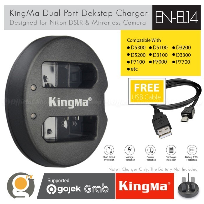 Klik- Kingma Charger En-El14 For D5200 D3200 D3300 D5100 D5300 D5500 Ni Kon