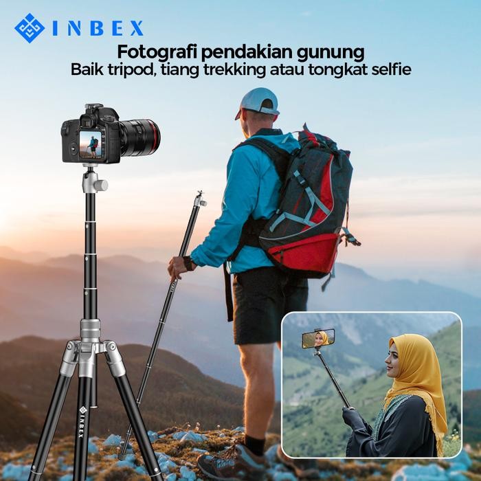 Klik- Inbex Ib6 Kamera Tripod Fluid Head Monopod Traveling Ball Head Tripod