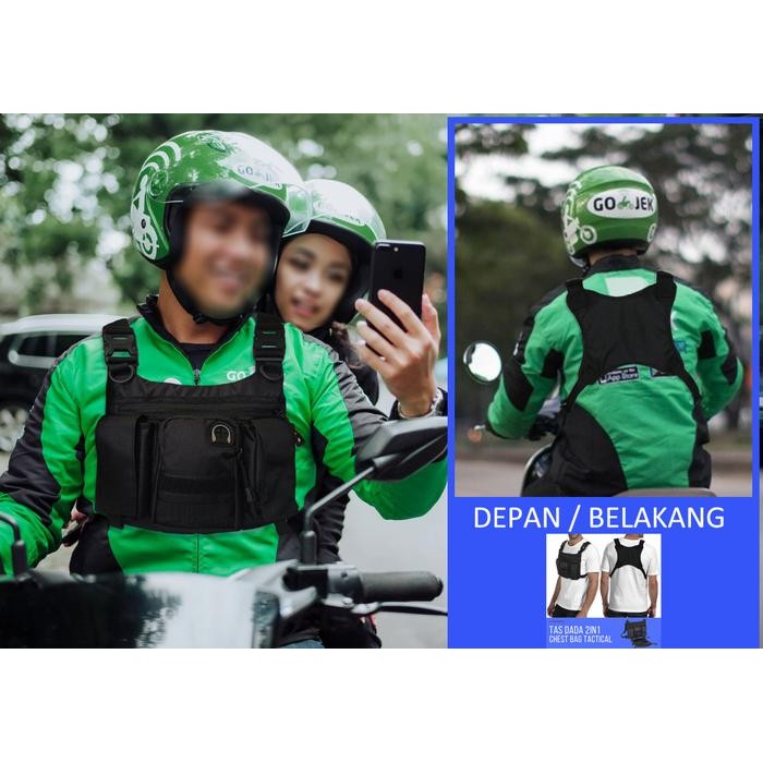 PREMIUM Tas Ojol Dan Kurir Untuk Ojek Online Gojek Dan Grab Model Rompi Dada