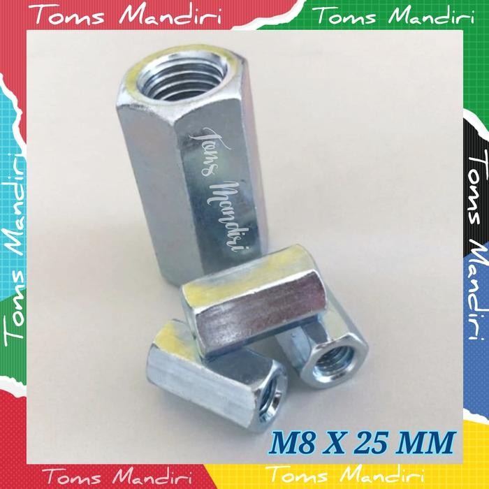 PREMIUM Long Nut / Mur Panjang M8 X 25 MM