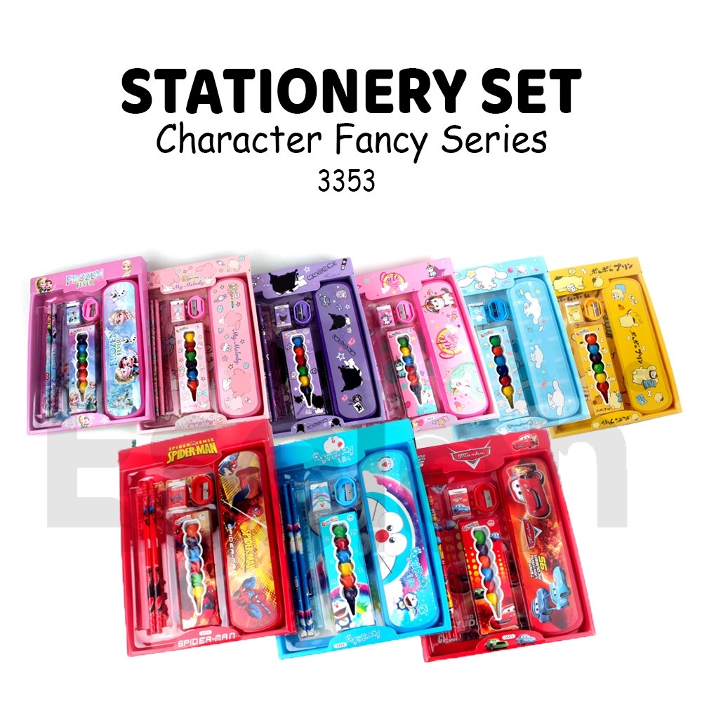 

PROMO / Stationary Set 7in1 Karakter 3353 / Paket Alat Tulis + Oil Pastel