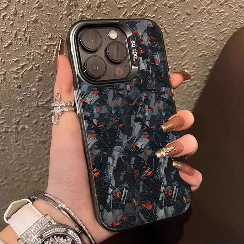 Real Forged Carbon Fiber Plating Case For Iphone 11 12 13 14 15 16 Pro Max 16E Xs Xr 8Plus