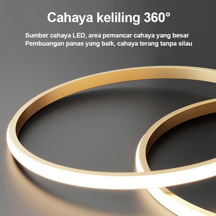 TB Solid - Lampu Gantung LED 2 Ring Lampu Plafon 3 Warna Lampu Hias Rumah