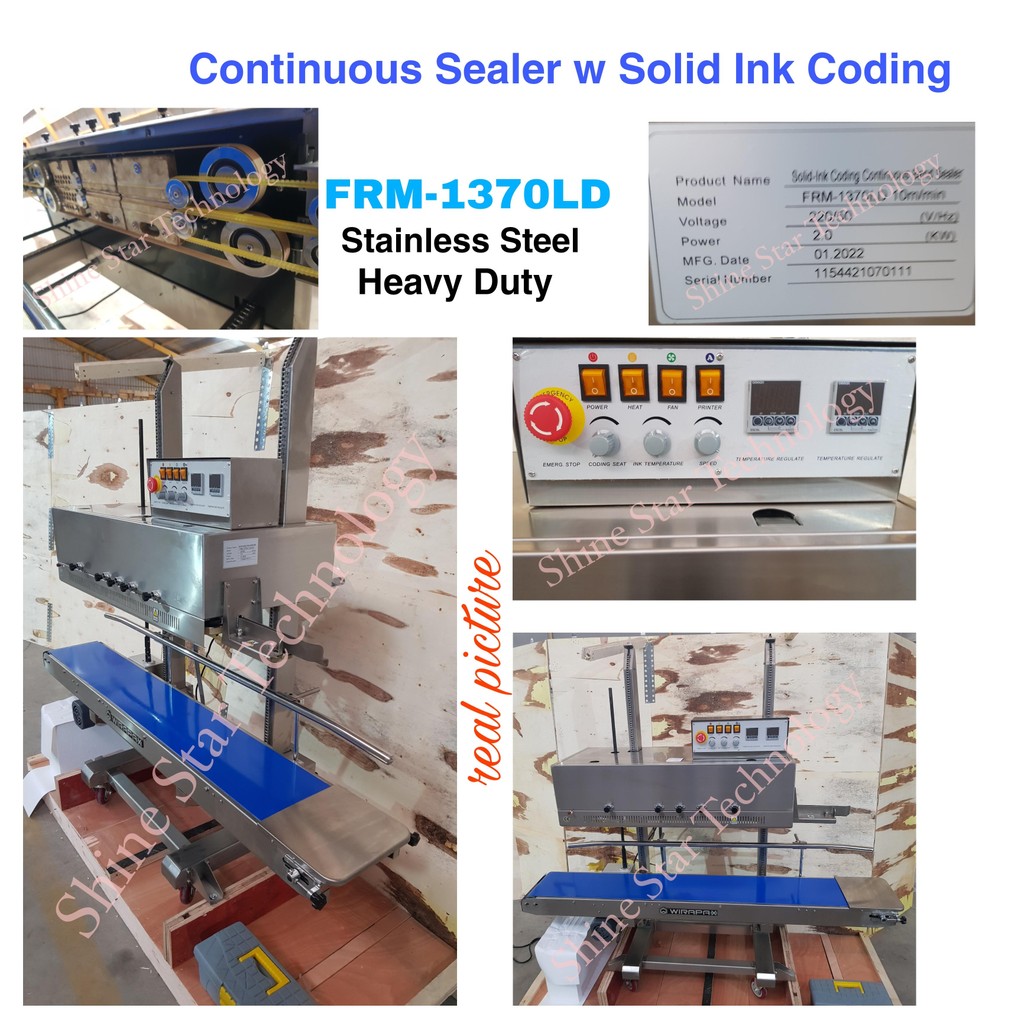 WIRAPAX Continuous Sealer HEAVYDUTY Body Stainless Steel FRM-1370LD WIRAPAX