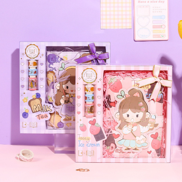 

Notebook Set 4 in 1 Buku Diary Gift Set / Paket Jurna Set Hampers 1958