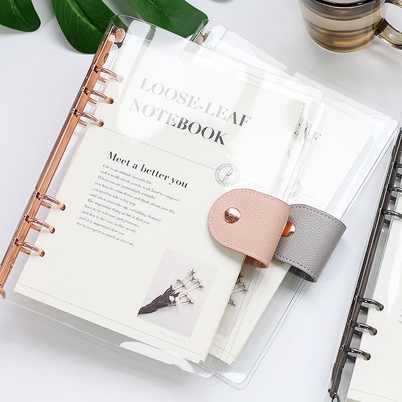 

[HARU] Elegant Binder A5 Binder A6 Transparan Binder with Clip Note Book Loose Leaf Rose Gold Binder