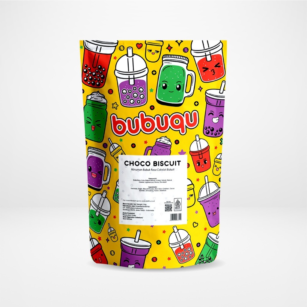 

Bubuqu Choco Biscuit Powder Drink 1 Kg - Bubuk Minuman Biscuit Cokelat