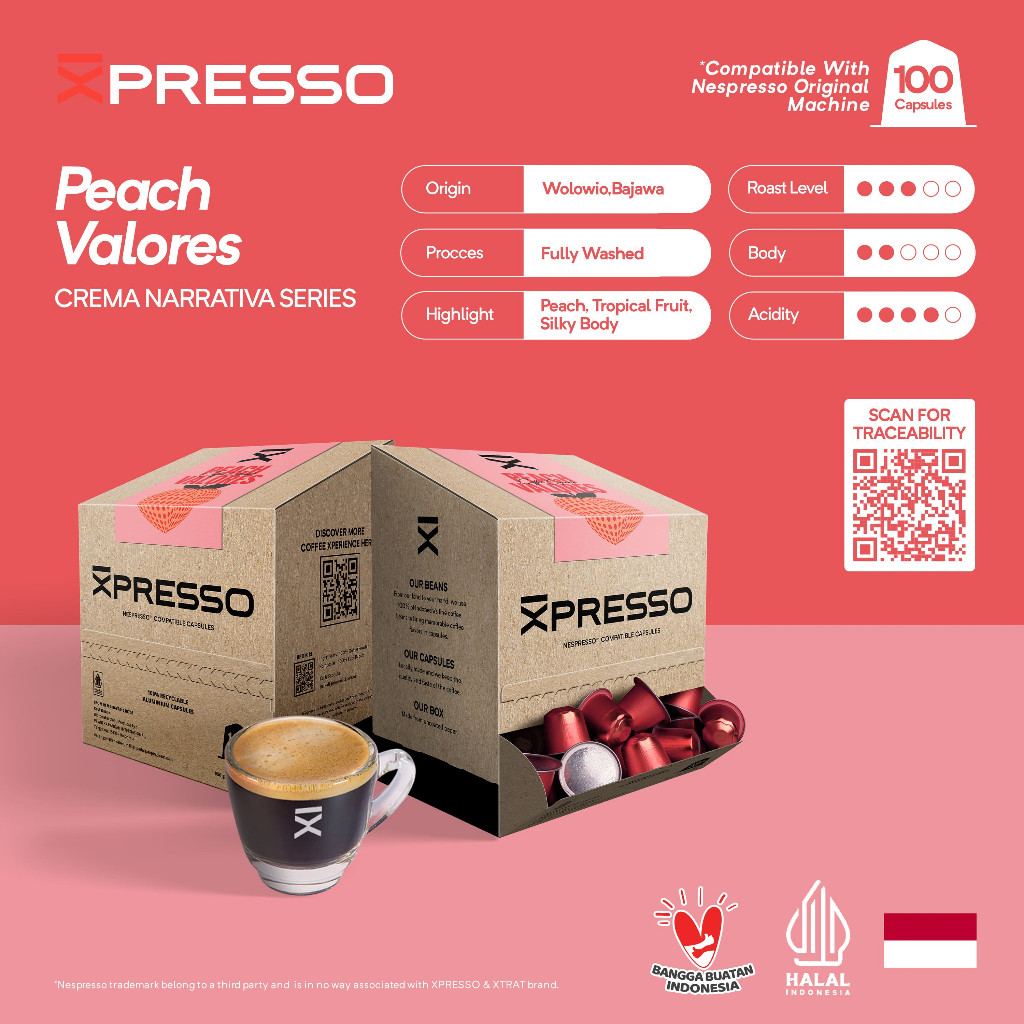 

XPRESSO Office Pack - Flores Peach Valores - Coffee Capsules Nespresso Compatible
