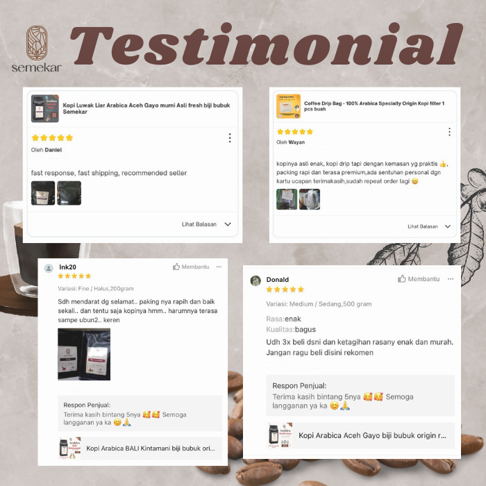 

Semekar Coffee - Kopi King Floral House Blend Arabica Specialty Nusantara Roasted Beans