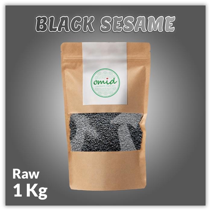 

terbaru !!! 1kg - organic black raw sesame seeds biji wijen hitam organik mentah ready