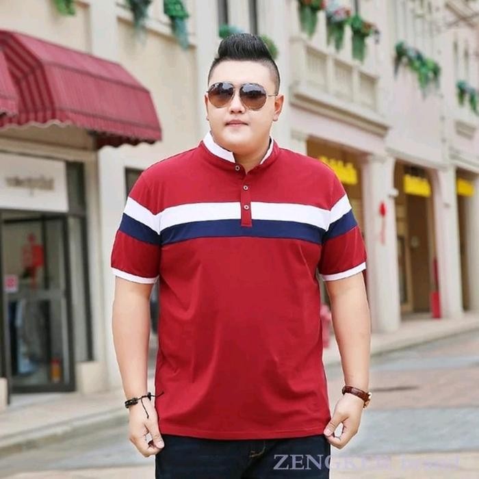 Modo- Baju Kaos Kerah Pria Jumbo Atasan Bigsize Zeneca Lengan Pendek Cowok