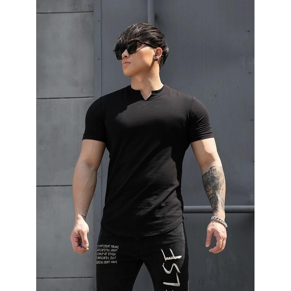 Modo- Kaos Fashion Korea Kerah V Keren Bagus Pria Cowok