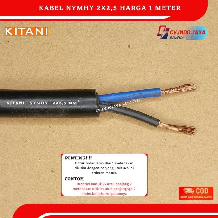 PREMIUM Kitani kabel serabut NYMHY 2x2,5 mm harga permeter kabel serabut tembaga murni berkualitas