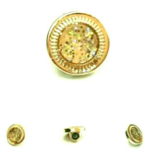 PREMIUM Isi 100 pcs Kancing Jamur Emas GLITER 9 / 11 / 13 mm - Kancing Baju EMAS GLITER IMPORT