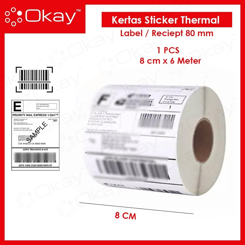 

KERTAS STICKER THERMAL 80 MM COCOK UNTUK PRINTER LABEL 80MM CONTINUOUS PAPER