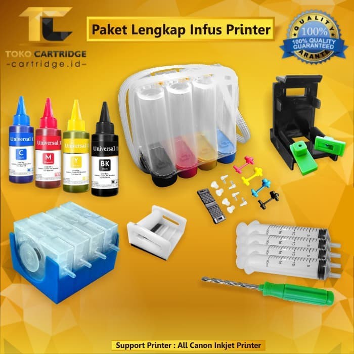 PAKET LENGKAP INFUS PRINTER CANON IP2770 MP258 MP287 MP237 TS307 TS207