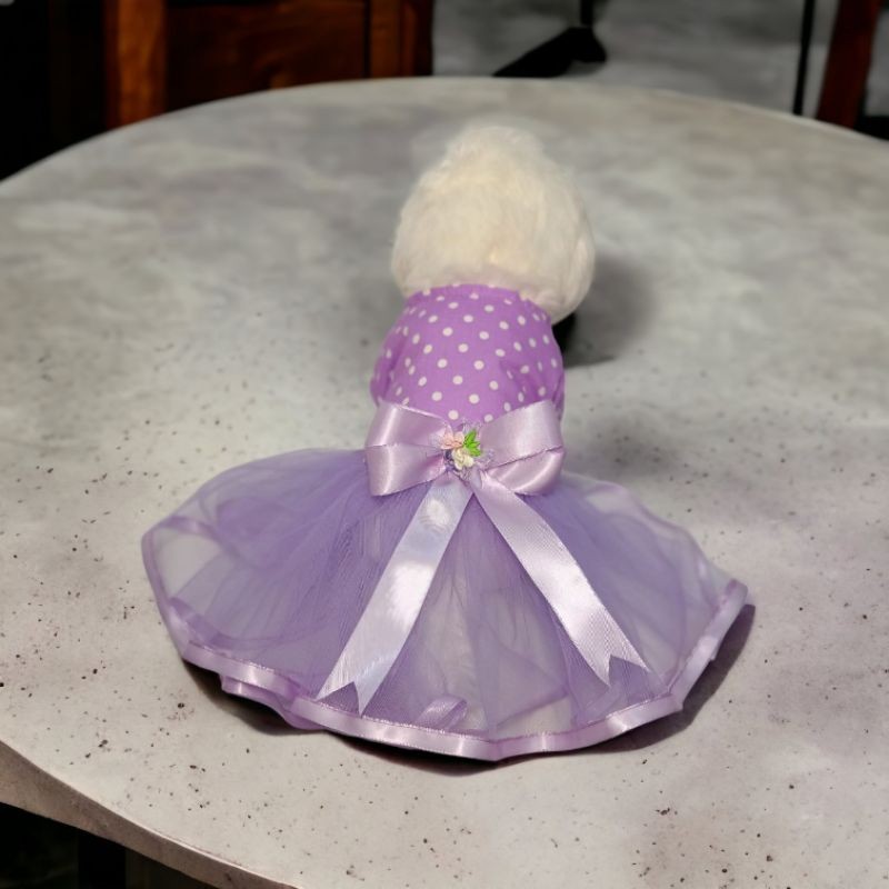 Mo Desn 19 12 Warna Baju Dress Kucing Anjing Polkadot Rok Susun Tile Tutu Gliter Korea / Pakaian