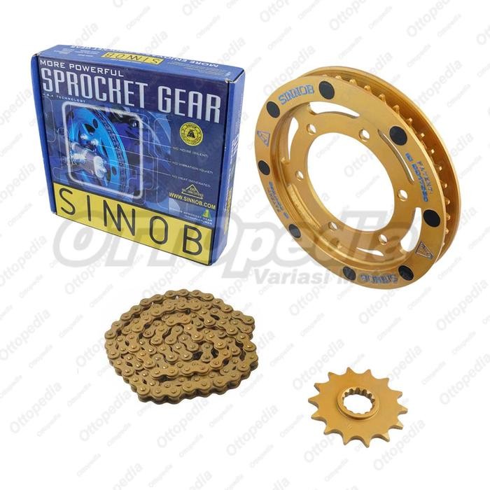 langsung order saja] Chain Kit Gear Set Rantai Motor Sinnob Colour Chain Gold Yzf R25