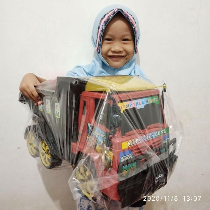 Mainan Mobil Truk Pasir Jumbo Super Besar Dump Truck Panjang 48Cm Skop #Gratisongkir