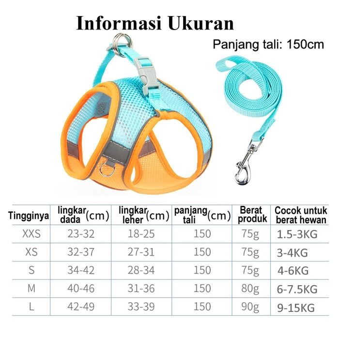 Tali Kucing Harness Anjing Kucing Tali Tuntun Kucing Tali Kucing Harness Kucing Rompi Baju Kucing