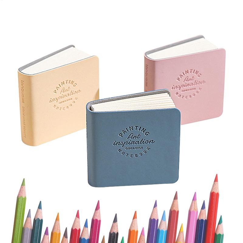 

Mini Watercolor Sketchbook Set Portable Notebook Square Watercolor Sketchbook Hardcover Sketch Books